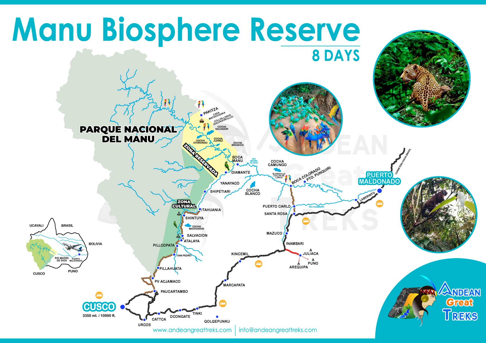 manu biosphere reserve 8 days by andean great treks