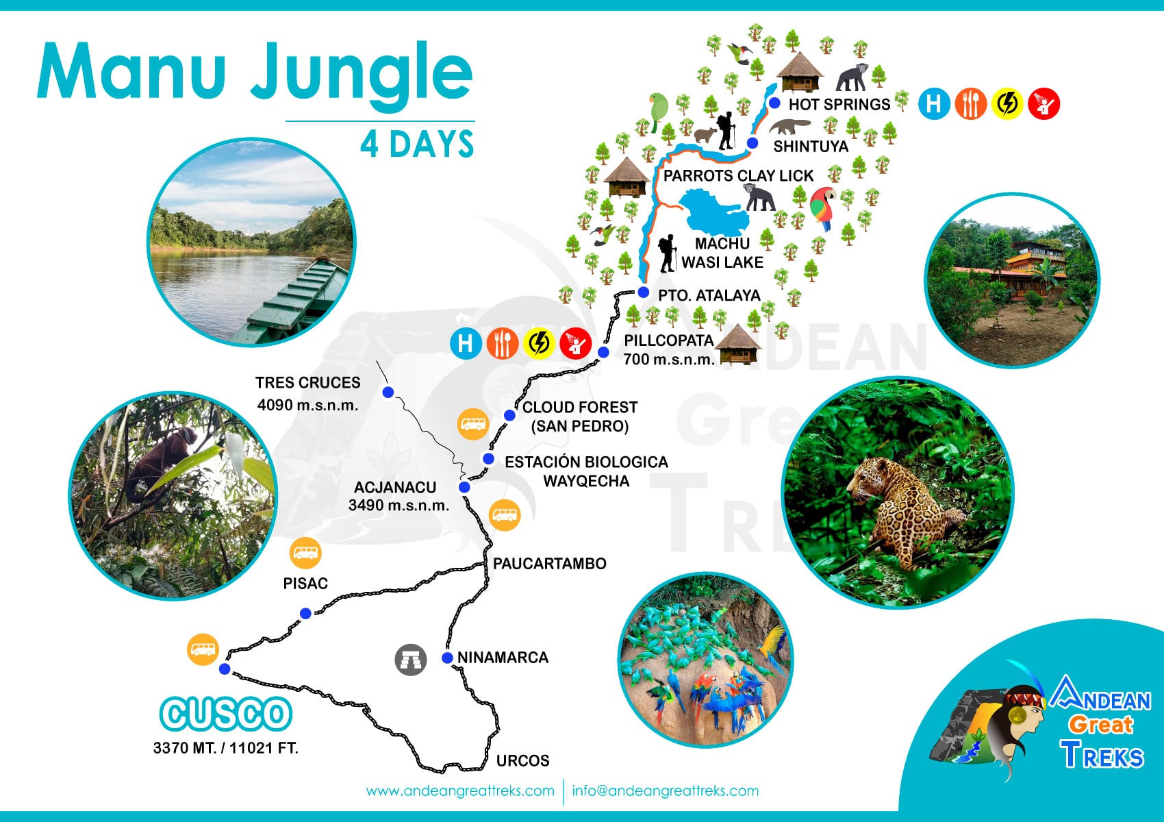 manu amazon rainforest tours 4 days by andean great treks