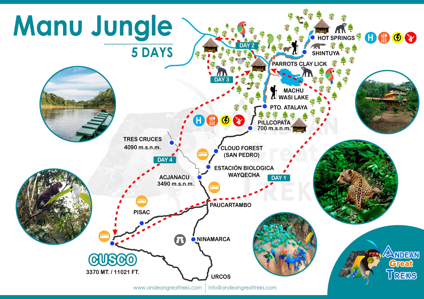 manu amazon rainforest tours 5 days by andean great treks
